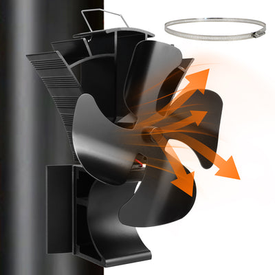 VODA 3-in-1 Wood Burning 4 Blades Heat Powered Fan with Magnet VODA SHOP