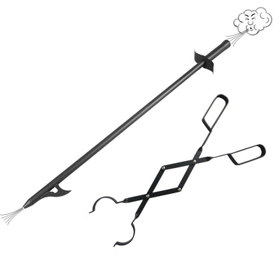 VODA Fireplace Accessories Fire Poker and Fireplace Tongs Set for Fire Pit Bonfire Wood Stove VODA SHOP