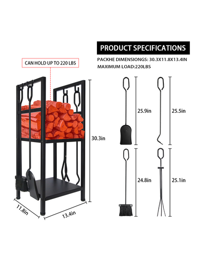 VODA firewood tools rack Lumber Storage Stacking fire pit tools set accessories VODA SHOP