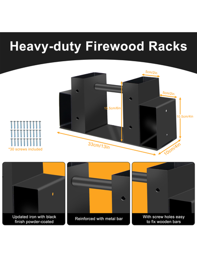 VODA 2-tier wood bracket kit for 2x4 lumber heavy duty firewood storage VODA SHOP