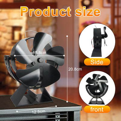 VODA Newly Designed 5 Blades Wood Stove Fan Heat Powered with 180°Adjustment Rotation VODA SHOP