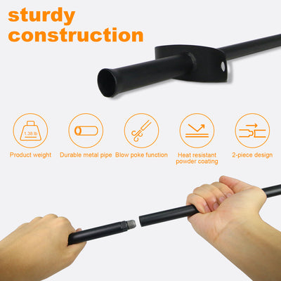 VODA Fireplace Accessories Fire Poker and Fireplace Tongs Set for Fire Pit Bonfire Wood Stove VODA SHOP