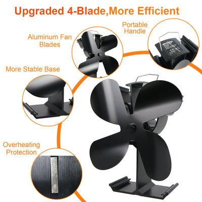 4 Blade Stove Fan VDSF614B VODA SHOP