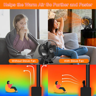 VODA Heat Powered Stove Fan with Protective 4 Blades Slient Fireplace Fan VODA SHOP