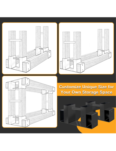 VODA 2-tier wood bracket kit for 2x4 lumber heavy duty firewood storage VODA SHOP