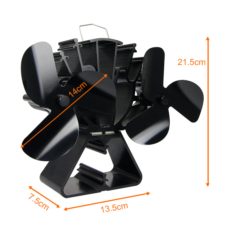 Larger Air Flow 6 Blades Wood Stove Fan VDSF636BM VODA SHOP