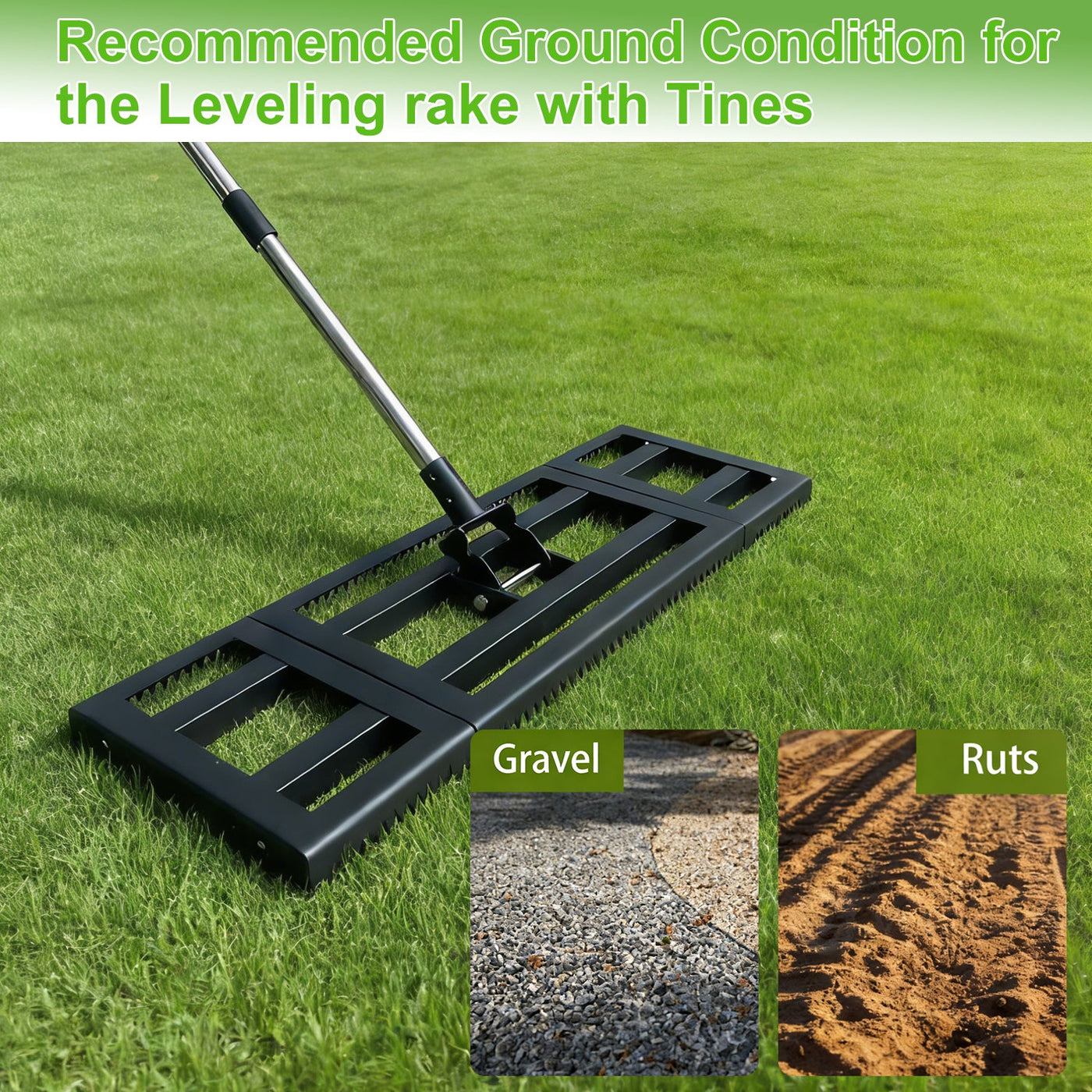 Ground Leveler Heavy Duty Lawn Leveling Rake for Leveling Sand and Gra ...