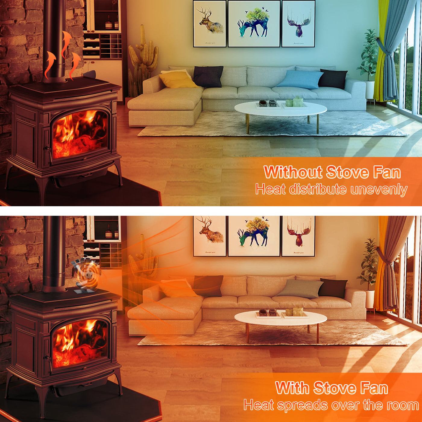 5 Blade Stove Fan VDST615B VODA SHOP