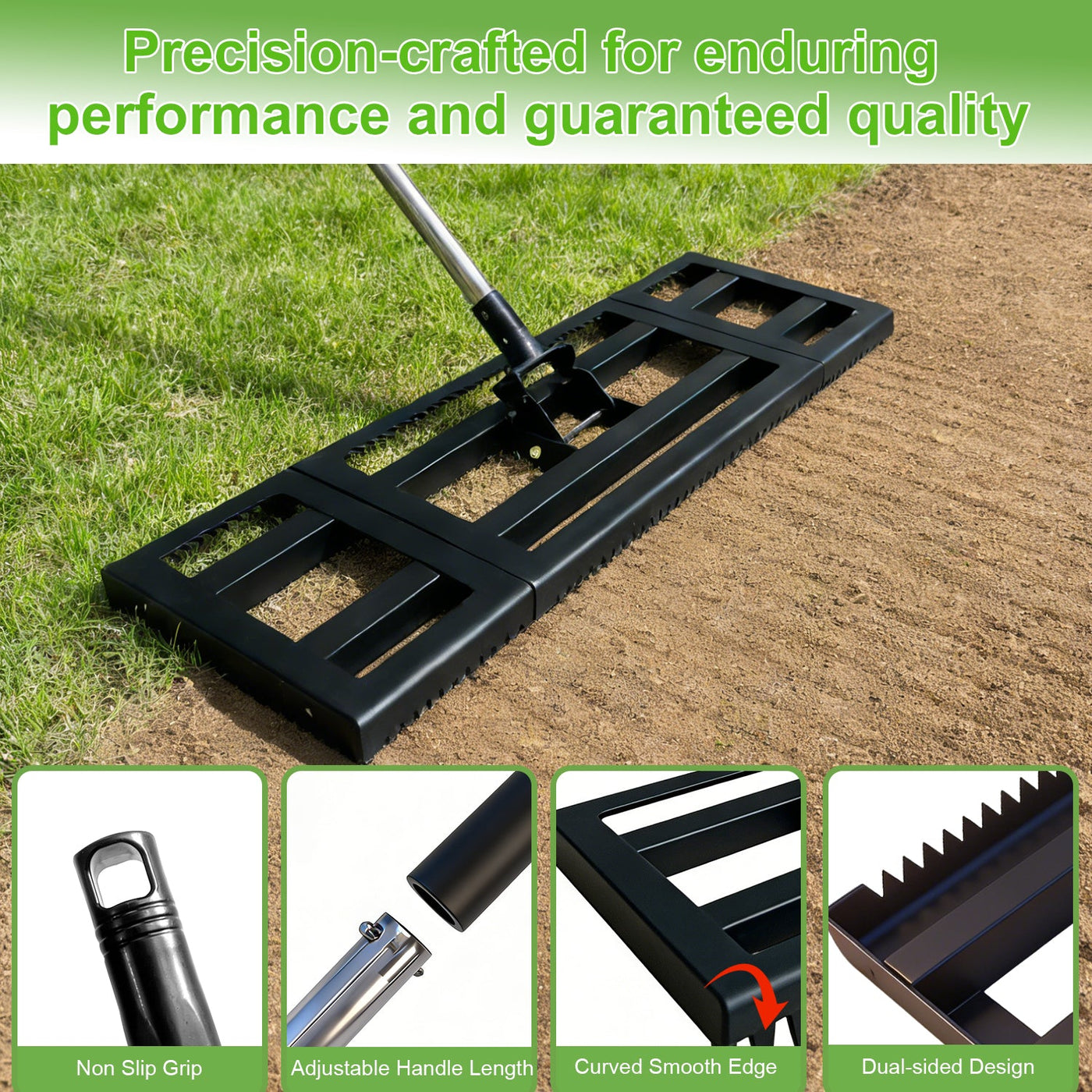 Ground Leveler Heavy Duty Lawn Leveling Rake for Leveling Sand and Gra ...