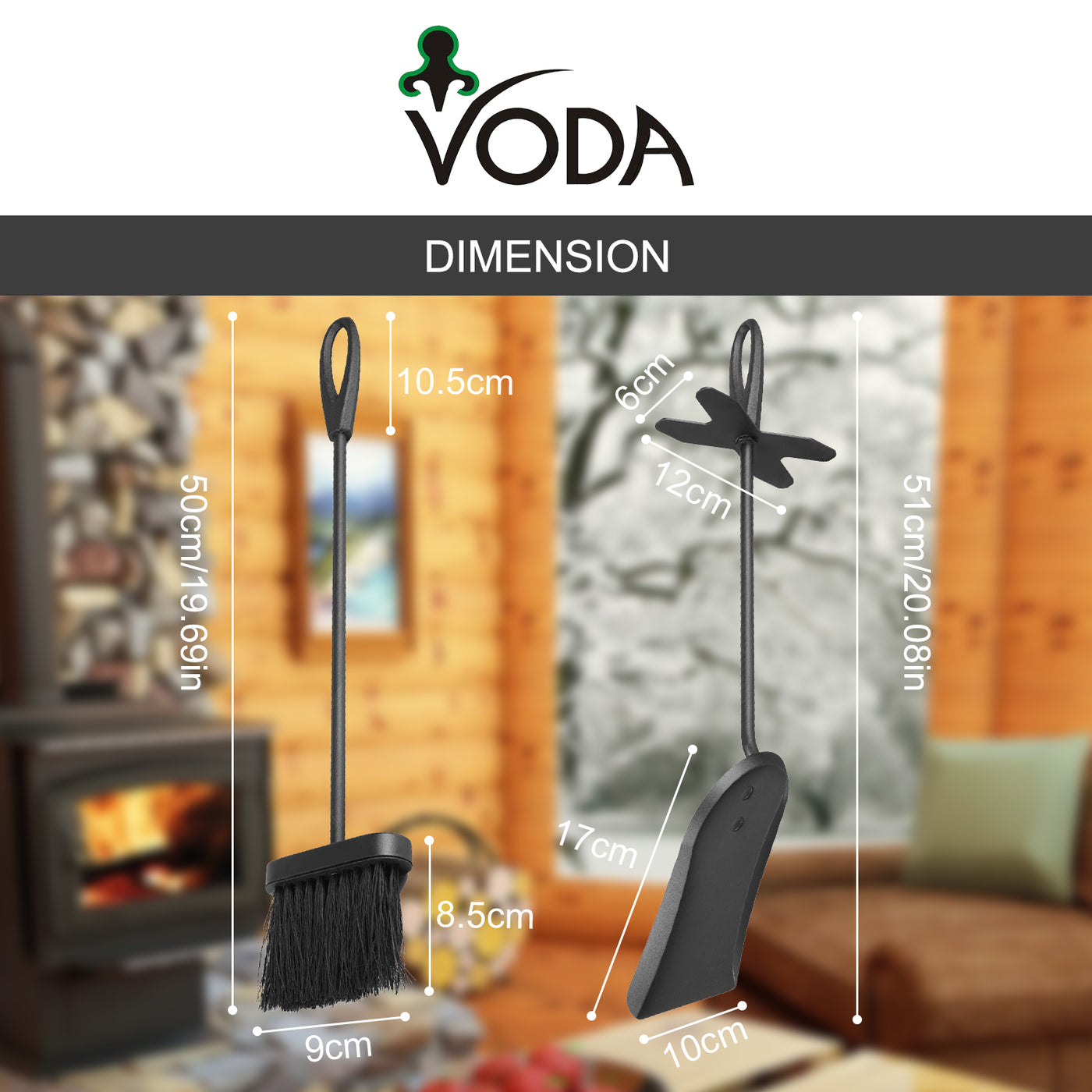 VODA™️ fireplace tools set VDTS400 VODA SHOP