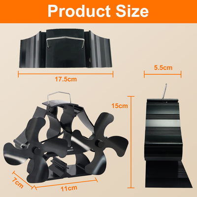 8 Blade Stove Fan VDSF664B VODA SHOP