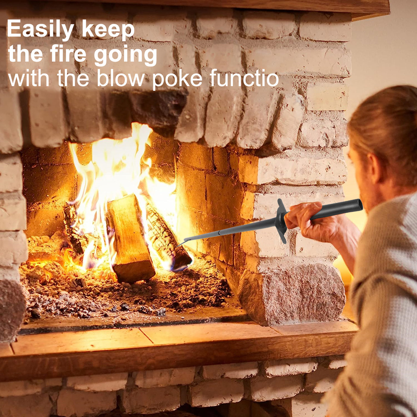 VODA Fireplace Accessories Fire Poker and Fireplace Tongs Set for Fire Pit Bonfire Wood Stove VODA SHOP
