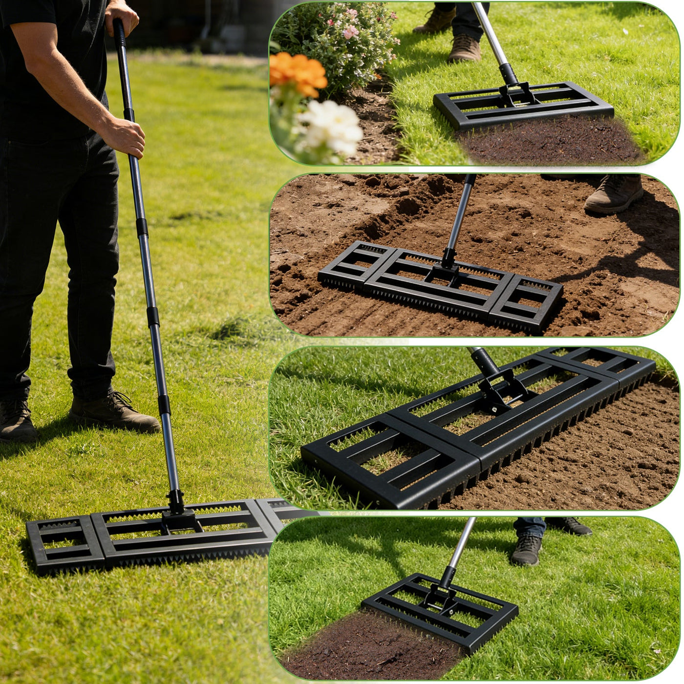 Ground Leveler Heavy Duty Lawn Leveling Rake for Leveling Sand and Gra ...