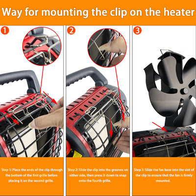 5 Blades for Buddy Heater Wood Stove Fan Heat Powered Stove Fan with Metal Clip VODA SHOP