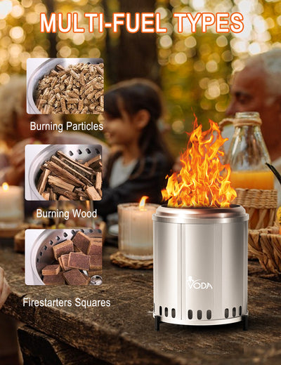VODA 12.4" small smokeless fire pit for outdoor camping wood burning VODA SHOP