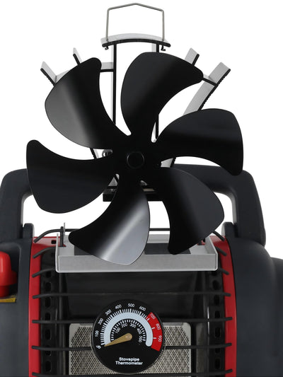 VODA Non Electric Thermoelectric Thermal Fan 6 Blades with Bracket & Stove Thermometer Accessories VODA SHOP