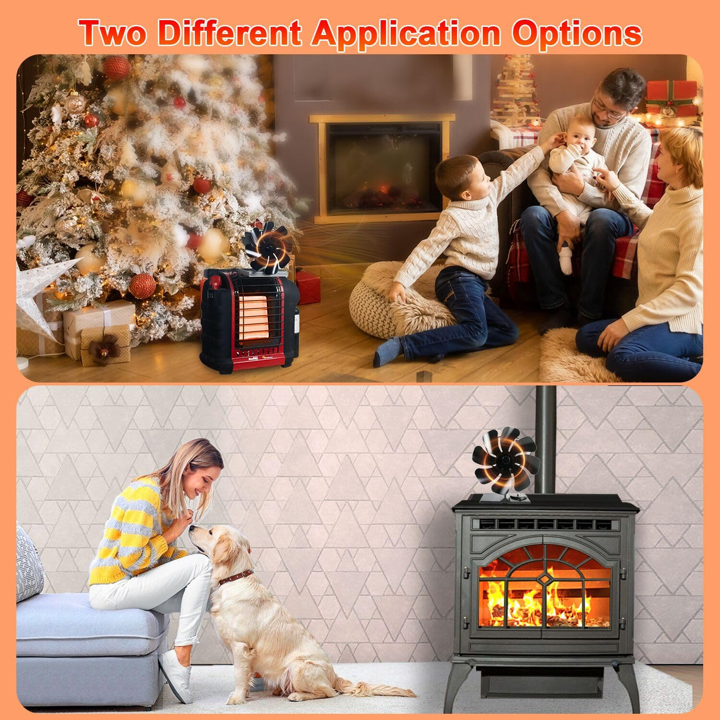 VODA Buddy Heater 8 Blades Heat Powered Activated Stove Fans with Bracket for Wood Burning Stoves VODA SHOP