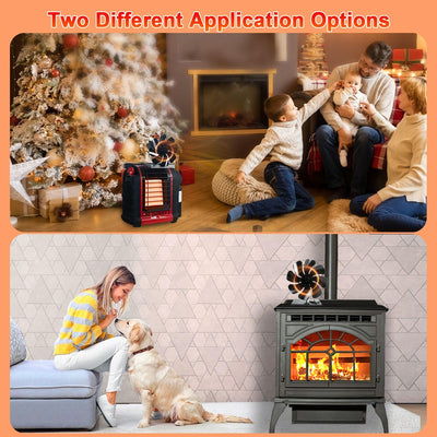 VODA Buddy Heater 8 Blades Heat Powered Activated Stove Fans with Bracket for Wood Burning Stoves VODA SHOP